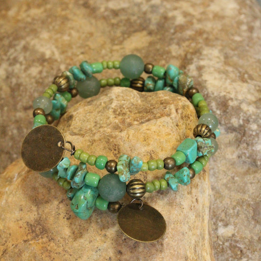 Czech Sun Rays Stone Wrap Bracelet