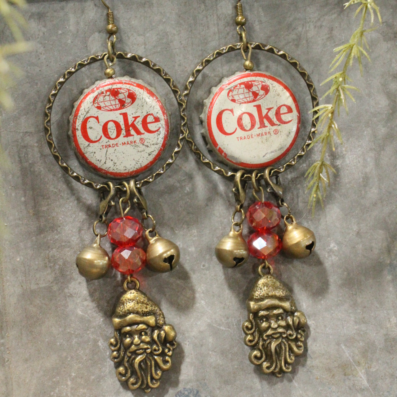 Vintage Coca Cola Santa & More Charm'd Dangle Earrings