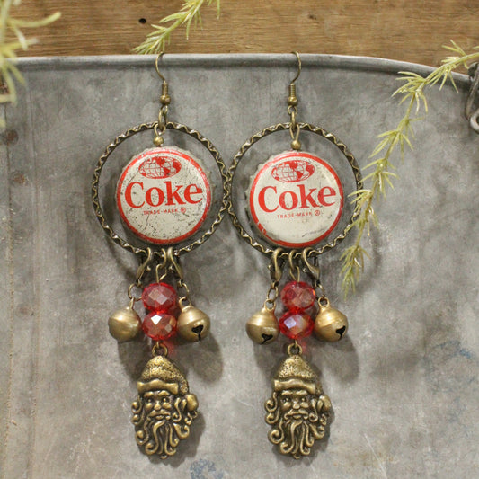 Vintage Coca Cola Santa & More Charm'd Dangle Earrings