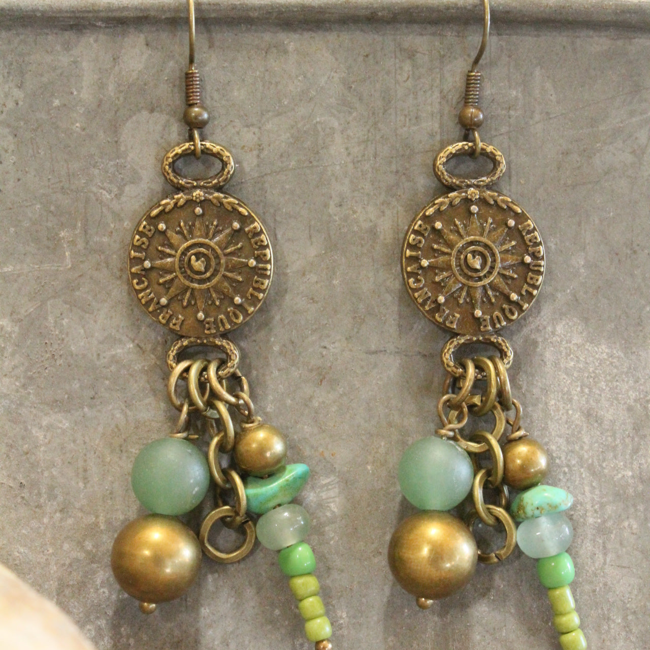 Czech Sun Rays Stone Earrings