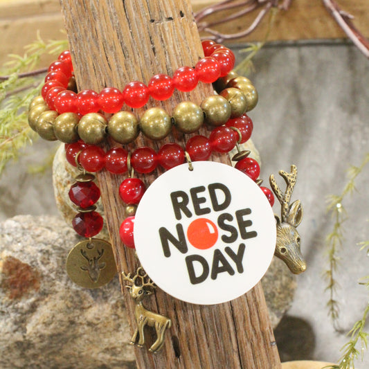 Red Nose Day Reindeer Charm'd Bracelet Set