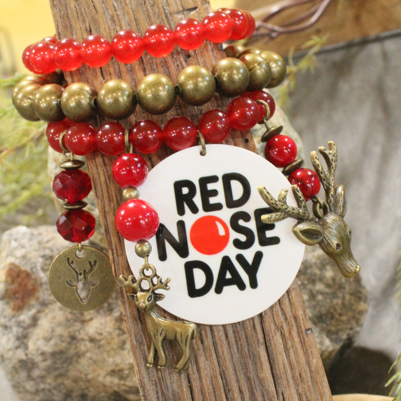 Red Nose Day Reindeer Charm'd Bracelet Set