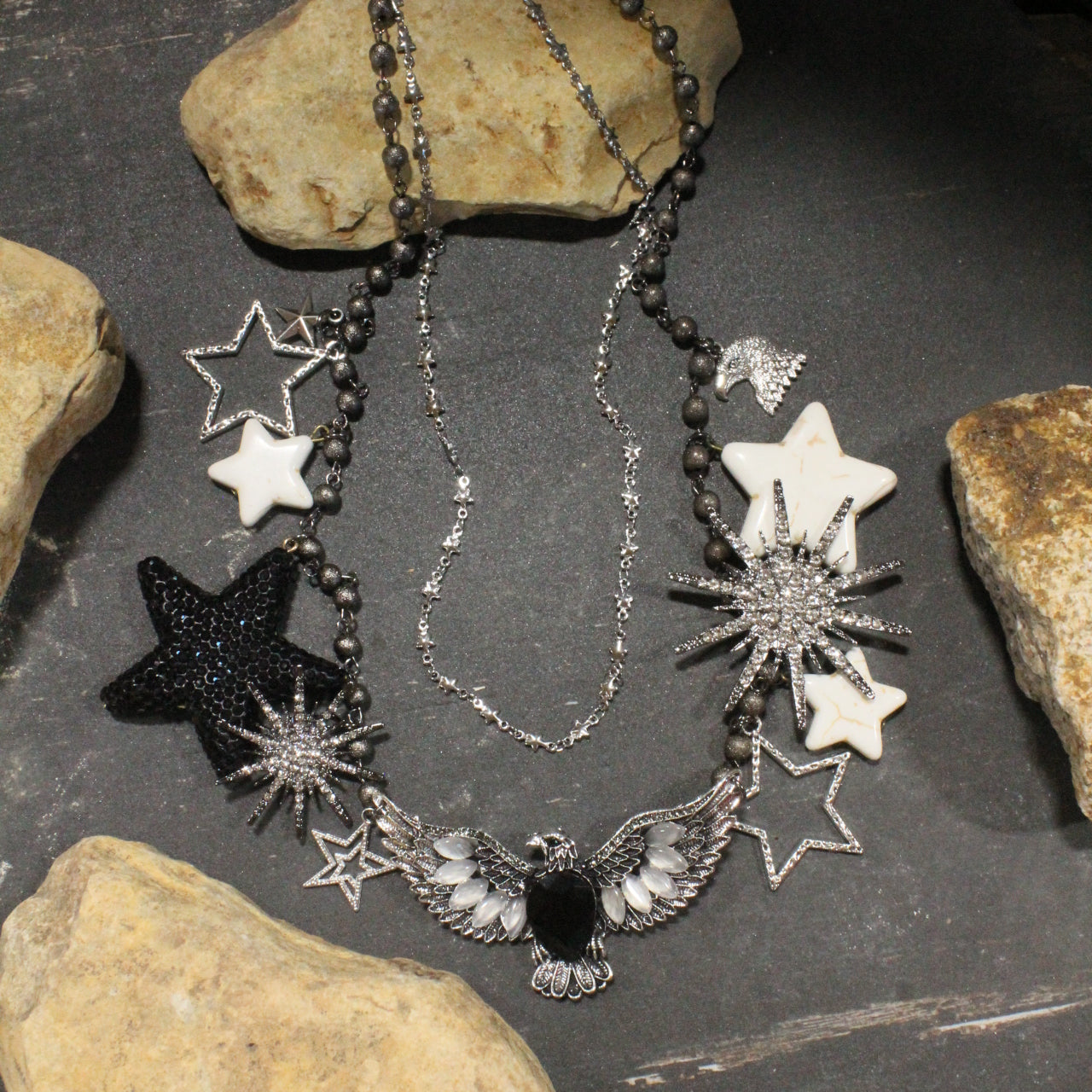 Fly Like An Eagle Platinum Charm'd Necklace