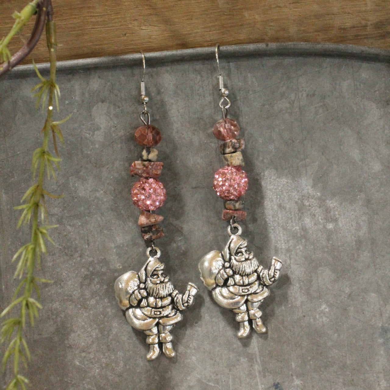 Santa's Hat Is Blushing Dangle Drop Earrings