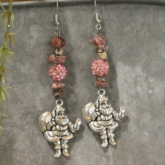 Santa's Hat Is Blushing Dangle Drop Earrings