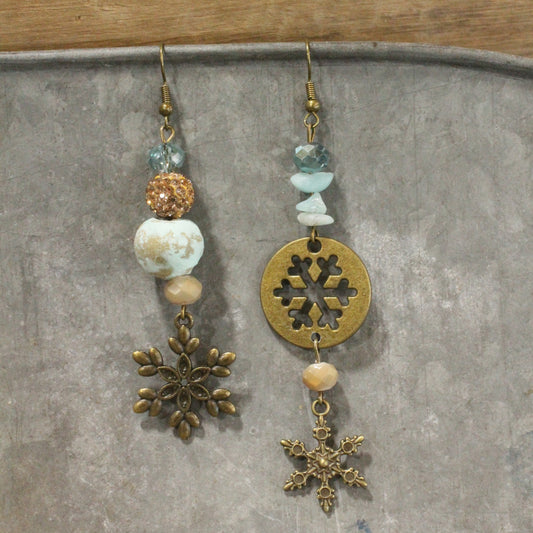 Blizzard Season Mismatched Dangle Earrings