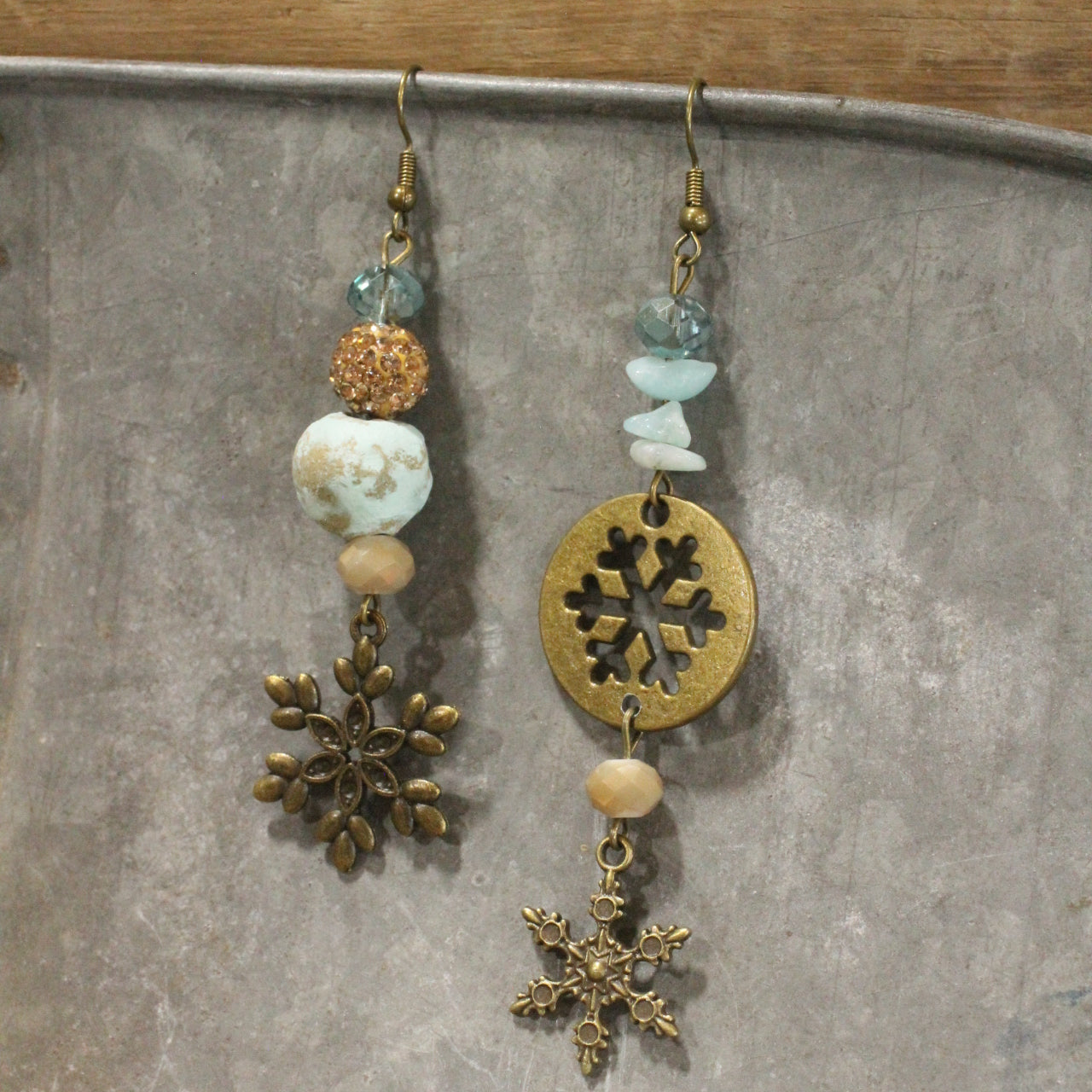 Blizzard Season Mismatched Dangle Earrings