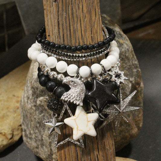 Fly Like An Eagle Platinum Charm'd Bracelet Set