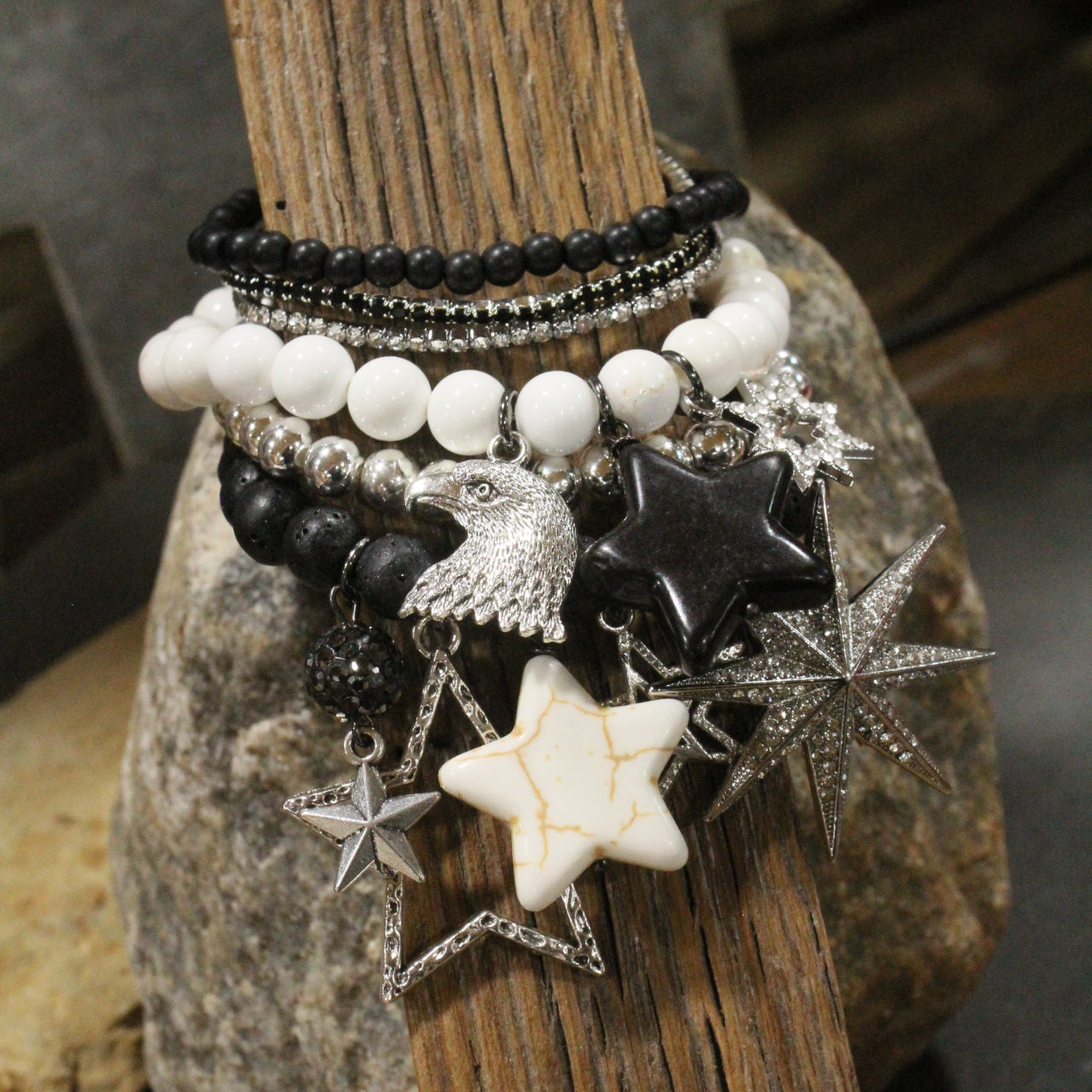 Fly Like An Eagle Platinum Charm'd Bracelet Set