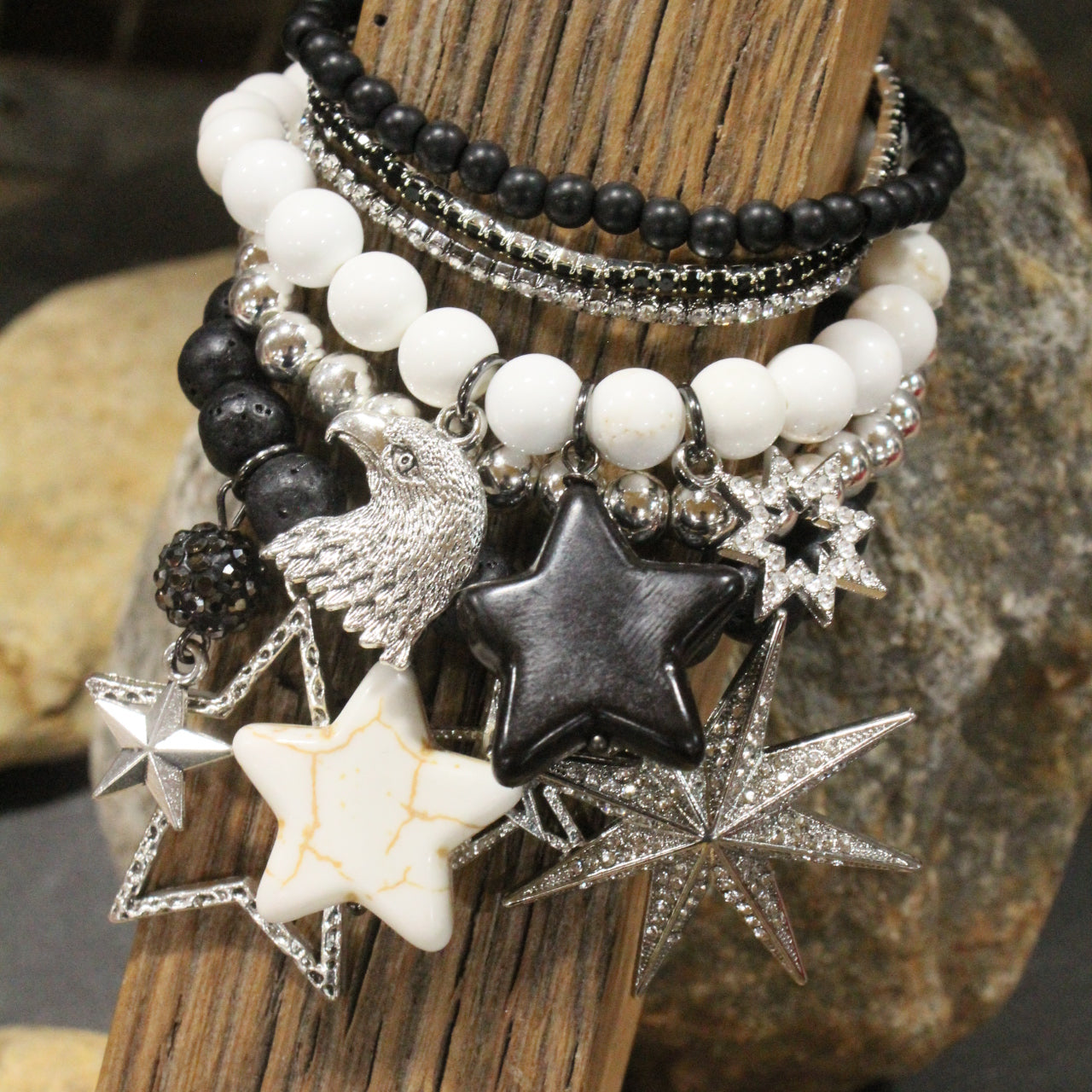 Fly Like An Eagle Platinum Charm'd Bracelet Set