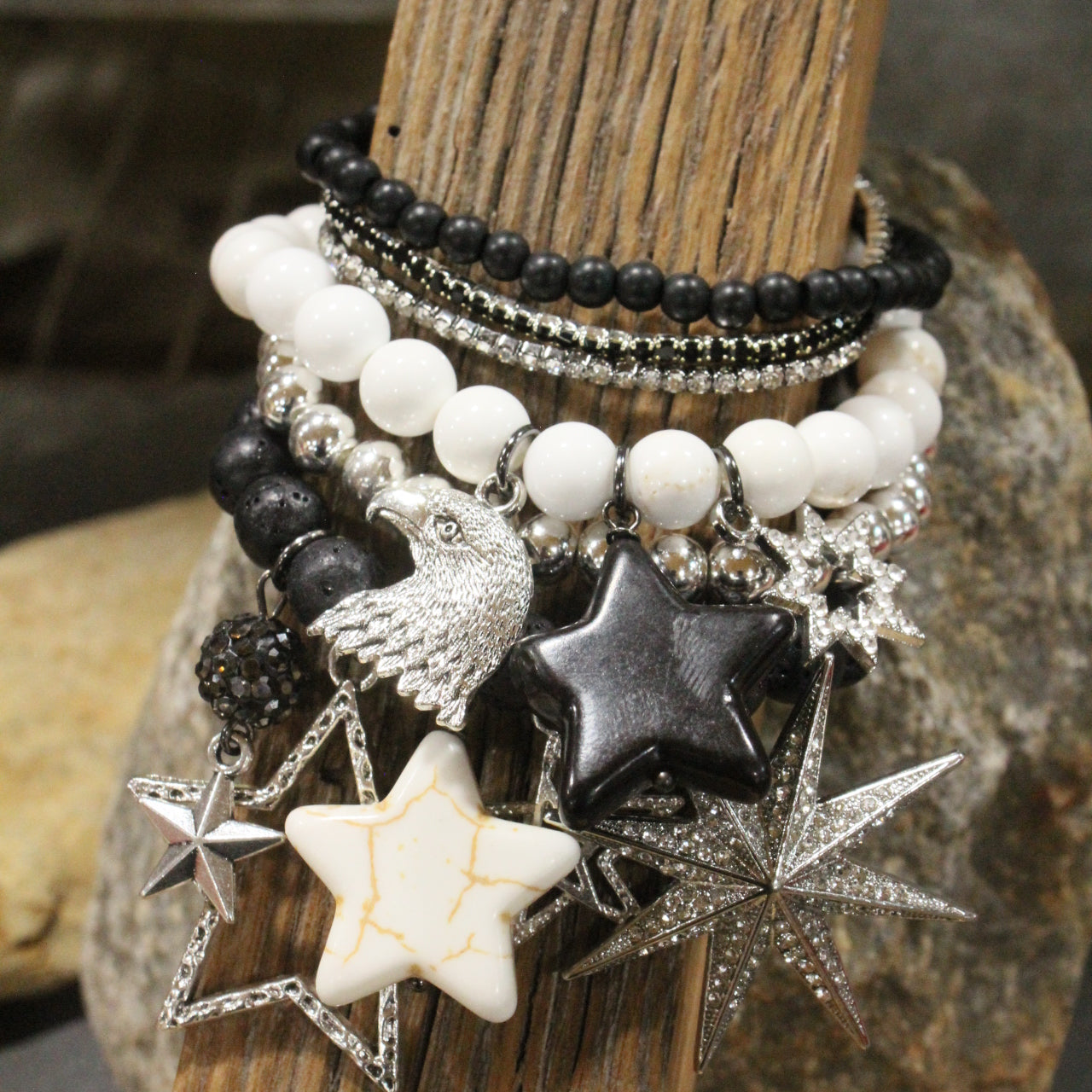 Fly Like An Eagle Platinum Charm'd Bracelet Set