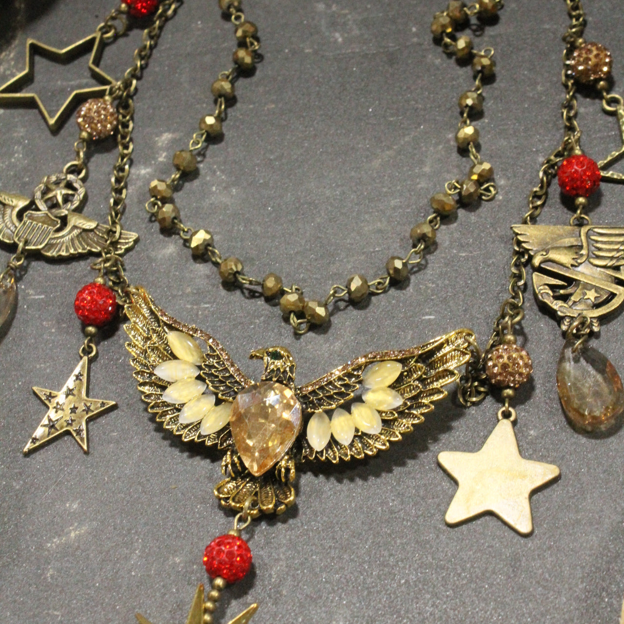 Fly Like An Eagle Golden Charm'd Necklace