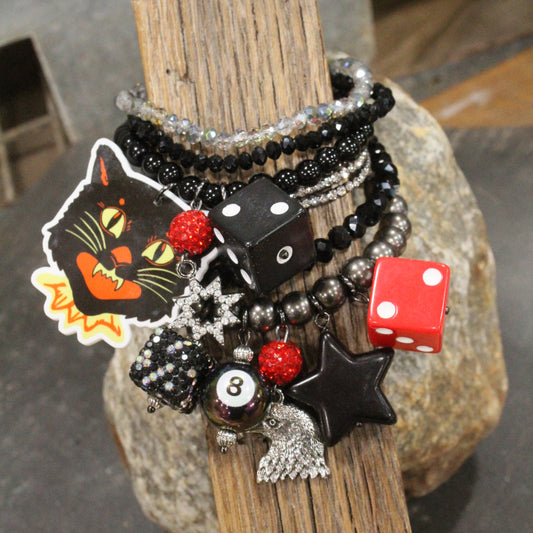 Black Cat Fireworks Charm'd Bracelet Set