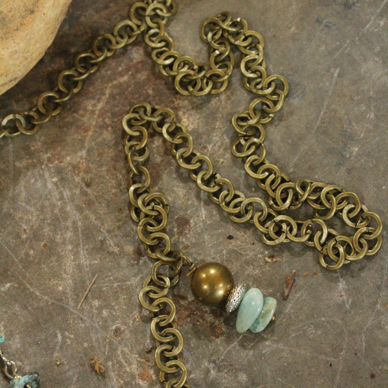 Mixed Metals Charm Dangle Necklace