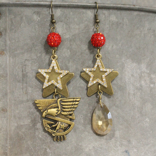 Fly Like An Eagle Golden Dangle Earrings