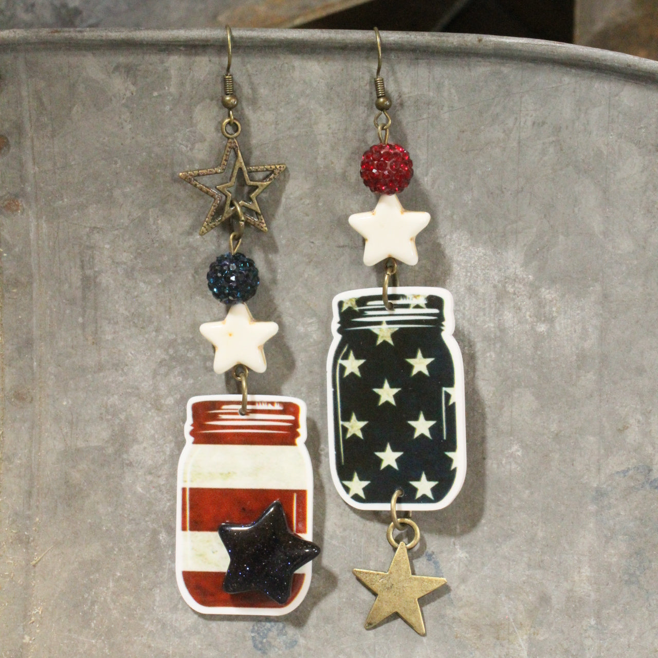 Mason Jar Moonshine Dangle Earrings