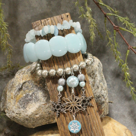 Snowflakes Are Falling Charm'd Bracelet Set
