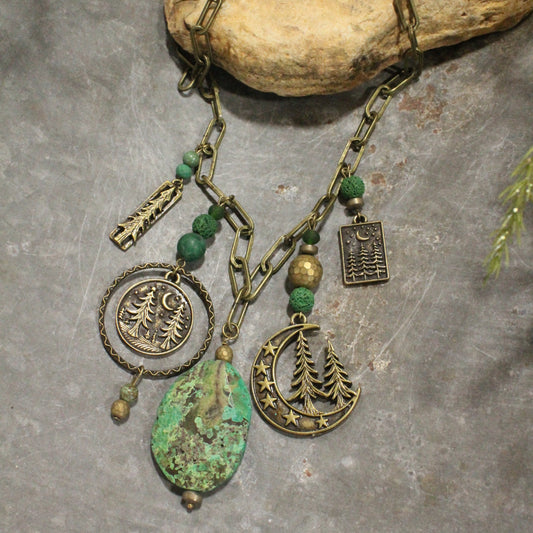 Pine Patches Green Charm'd Necklace
