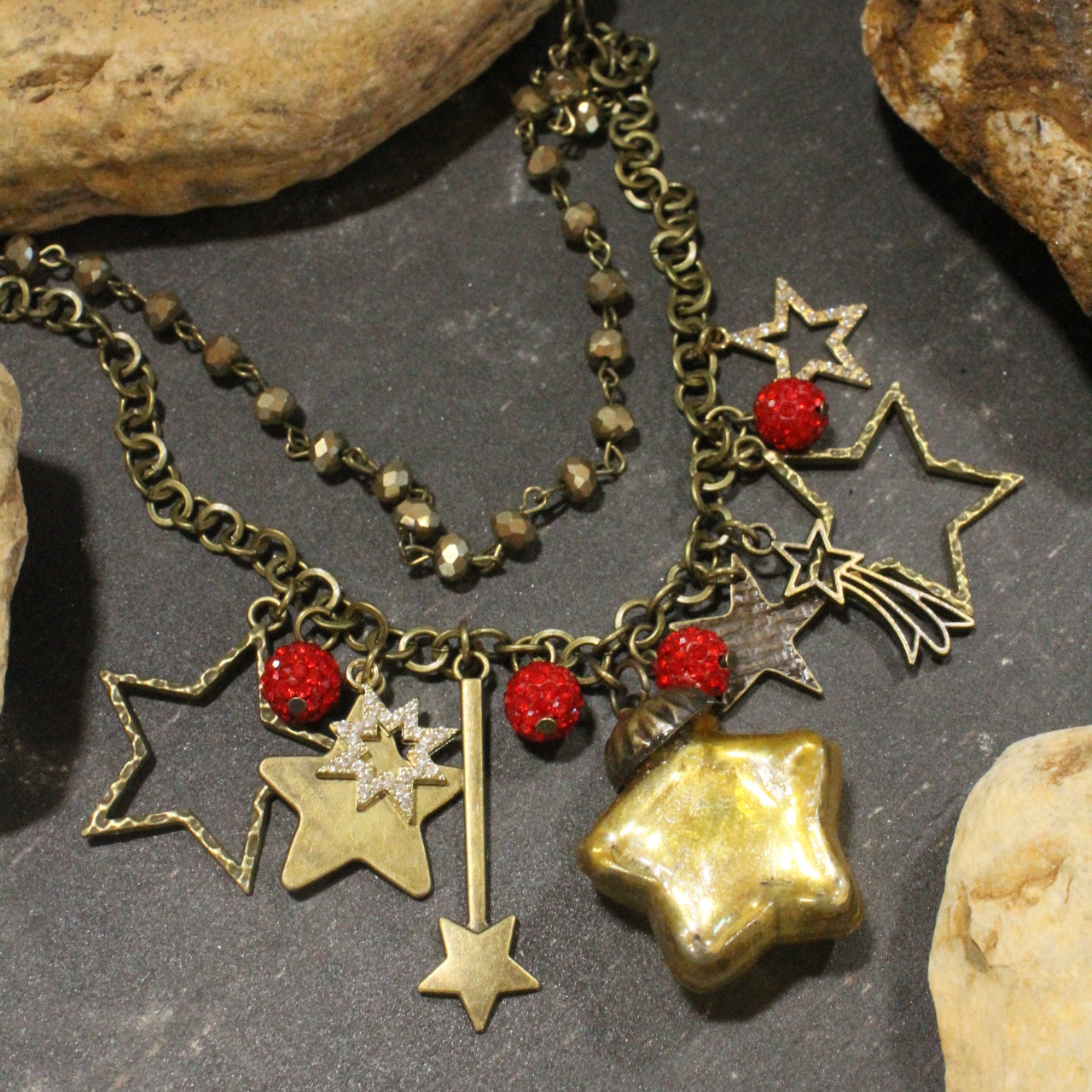 Golden Star In The North Charm'd Necklace