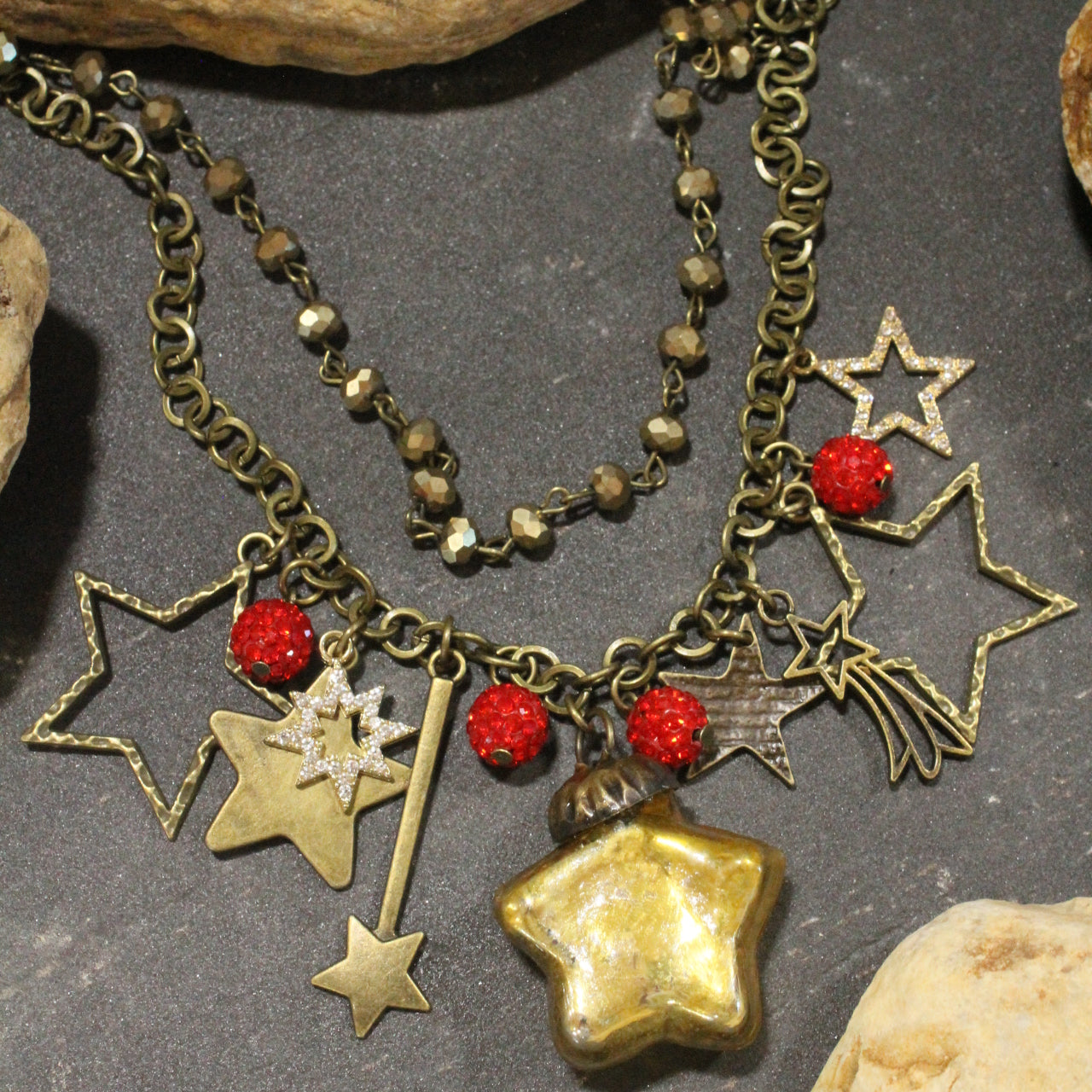 Golden Star In The North Charm'd Necklace
