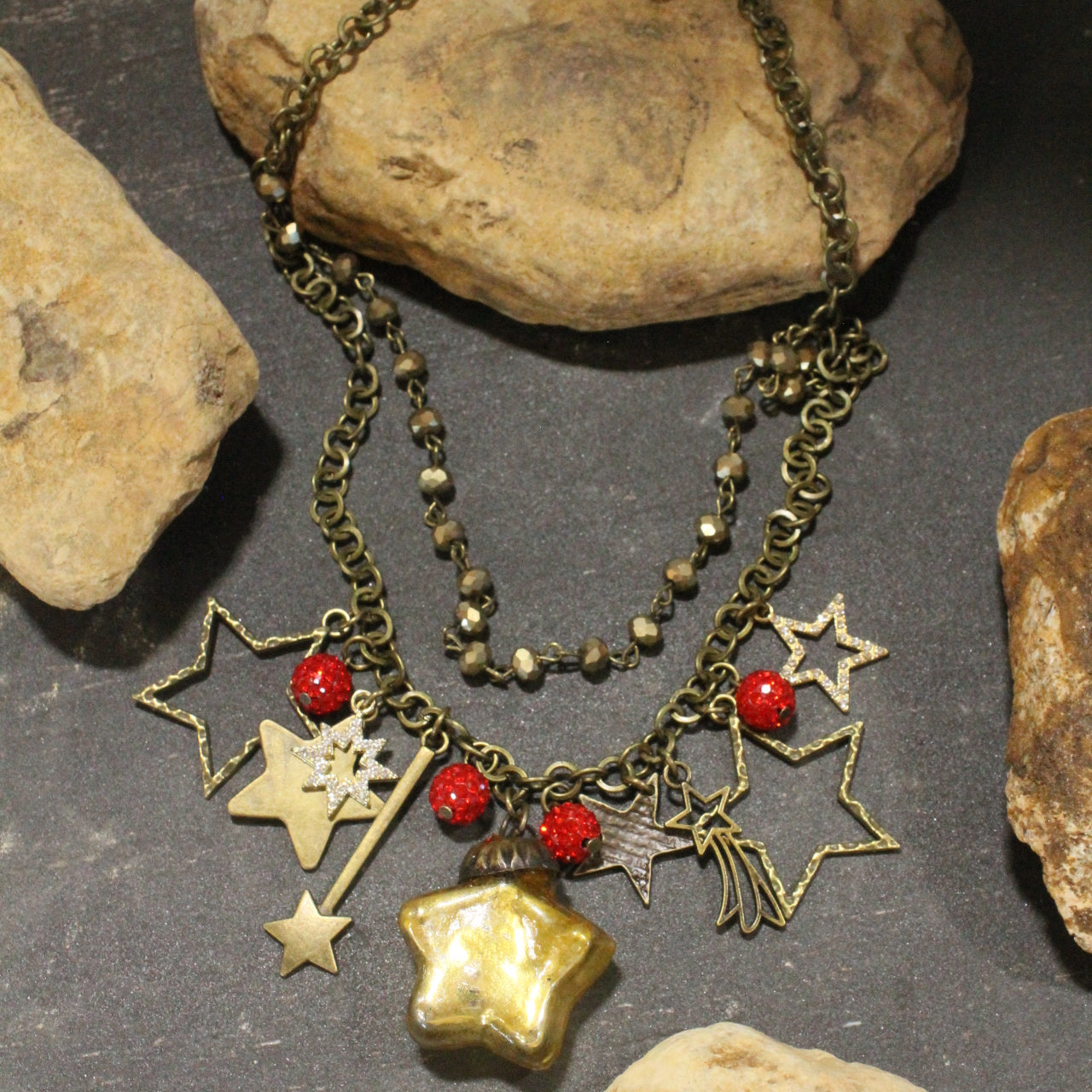 Golden Star In The North Charm'd Necklace