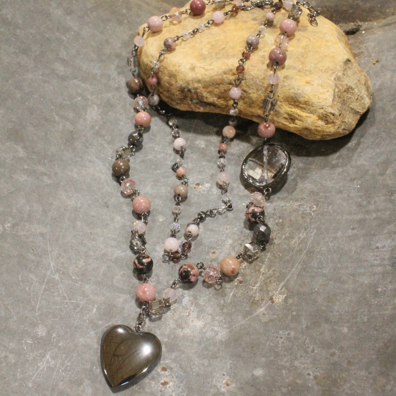 PInk Passion Heart Layered Necklace
