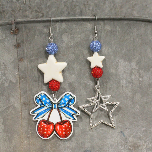 Honest Abe & His Cherries Dangle Earrings