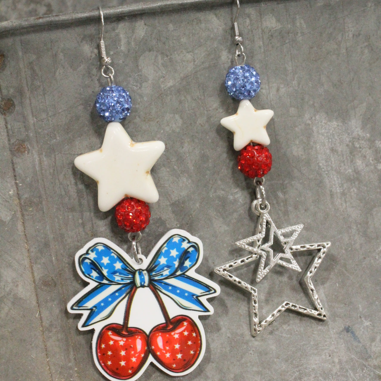 Honest Abe & His Cherries Dangle Earrings