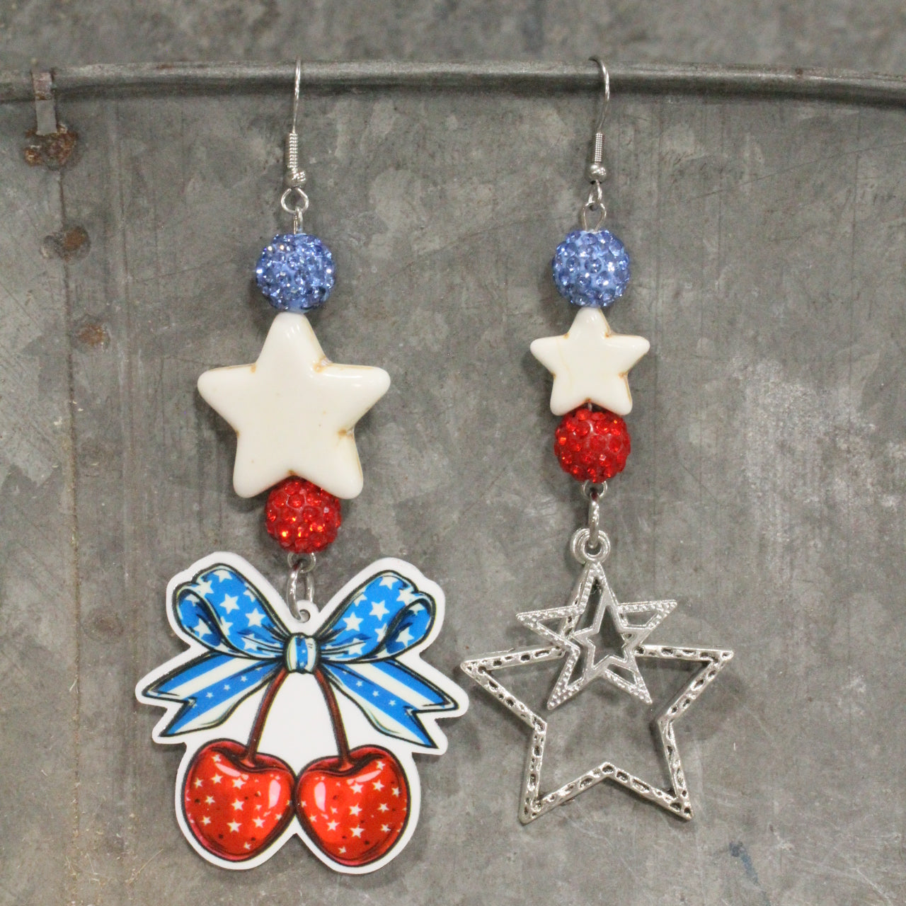 Honest Abe & His Cherries Dangle Earrings