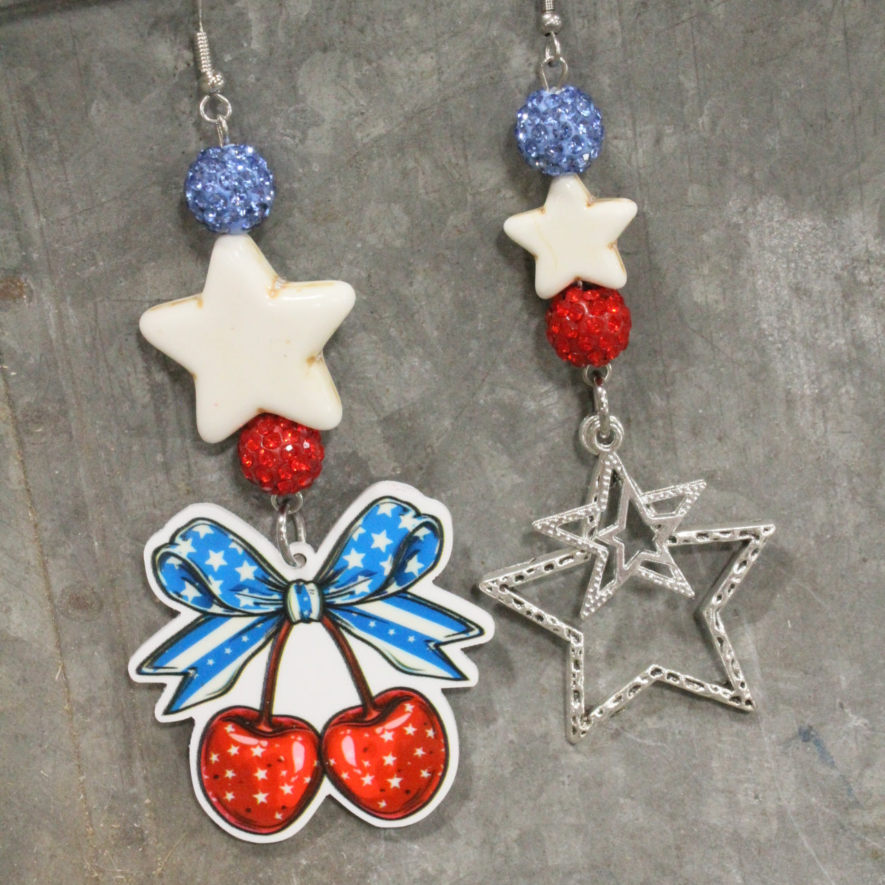 Honest Abe & His Cherries Dangle Earrings