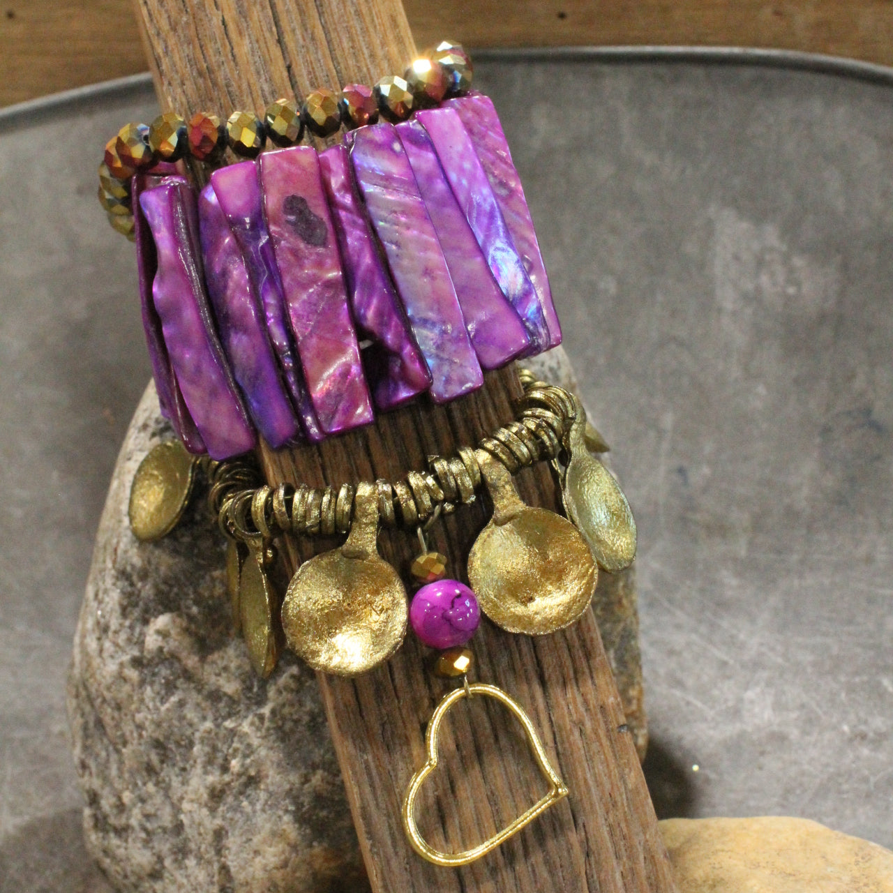 Shades Of Purple Charm'd Bracelet Set