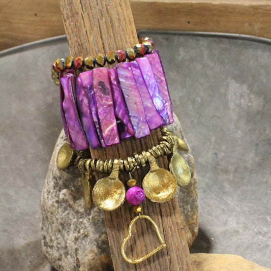 Shades Of Purple Charm'd Bracelet Set