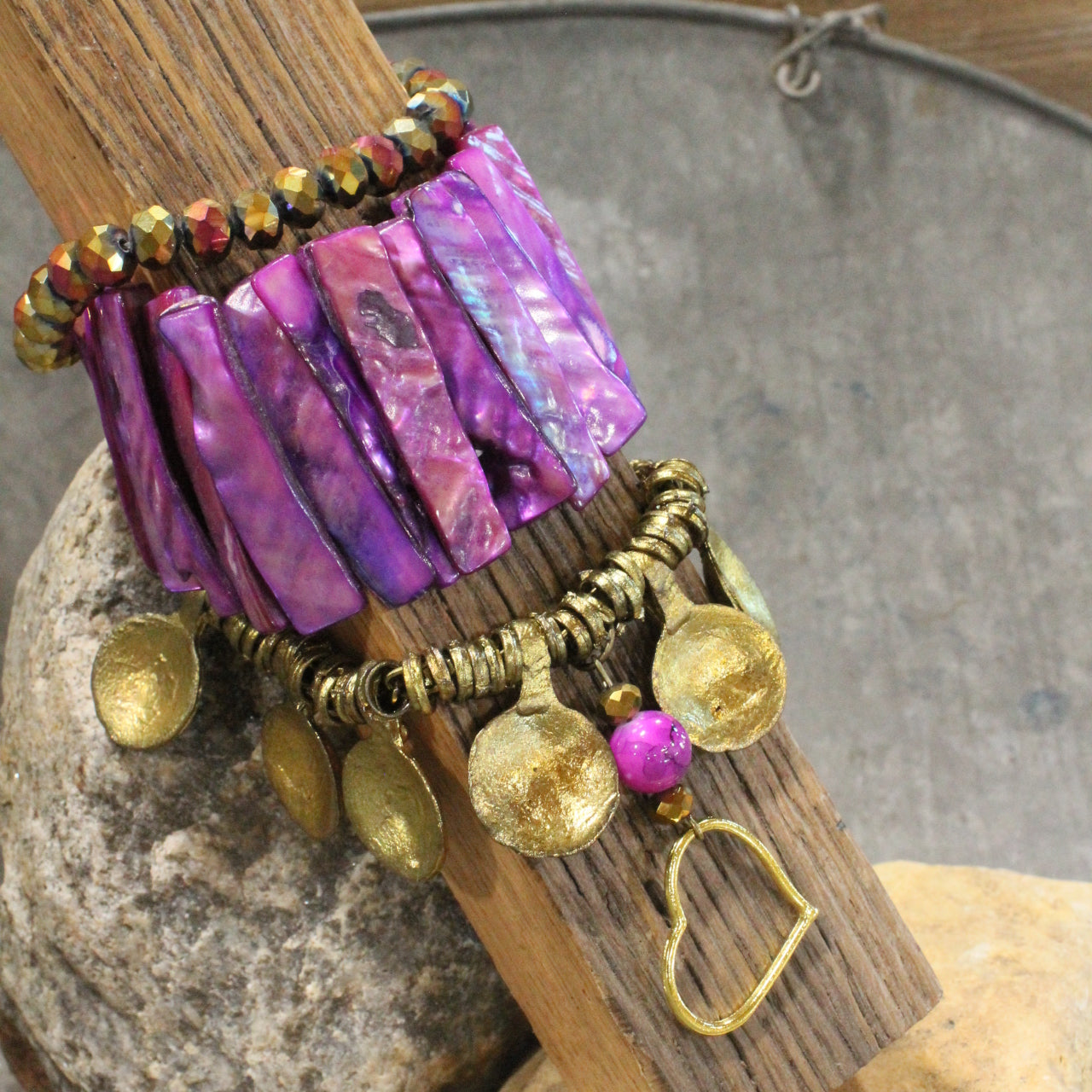 Shades Of Purple Charm'd Bracelet Set