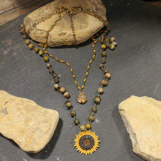 Sunflower Fields Layered Necklace
