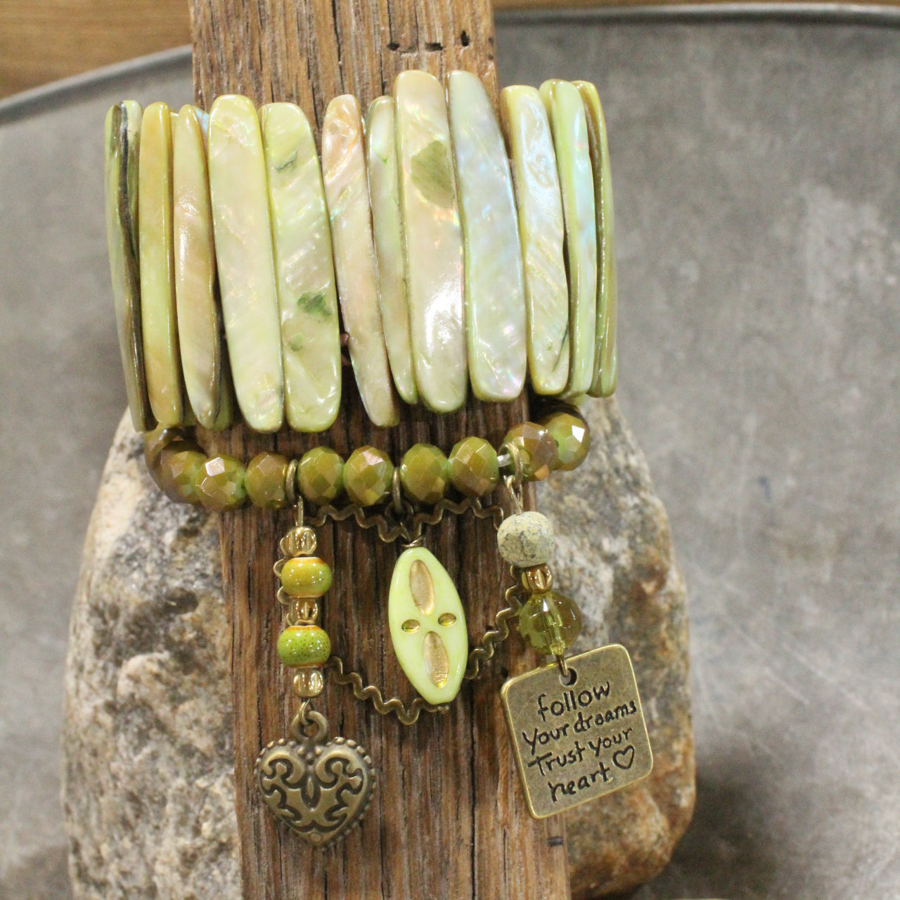 Shades Of Olive Charm'd Bracelet Set