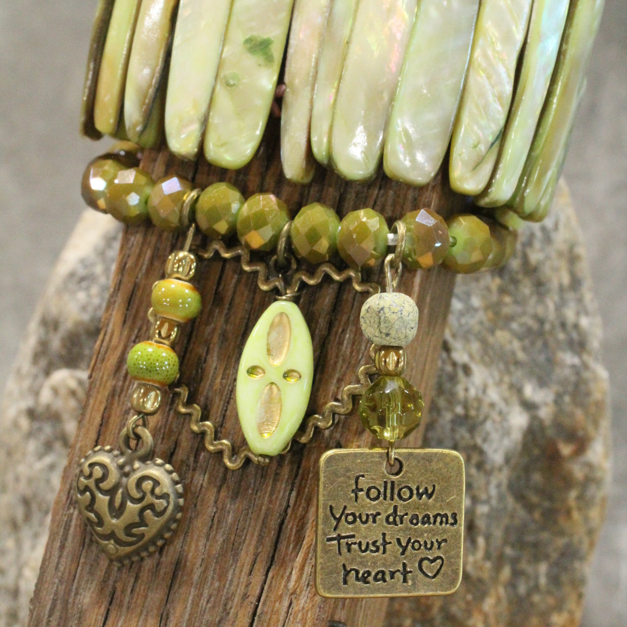 Shades Of Olive Charm'd Bracelet Set
