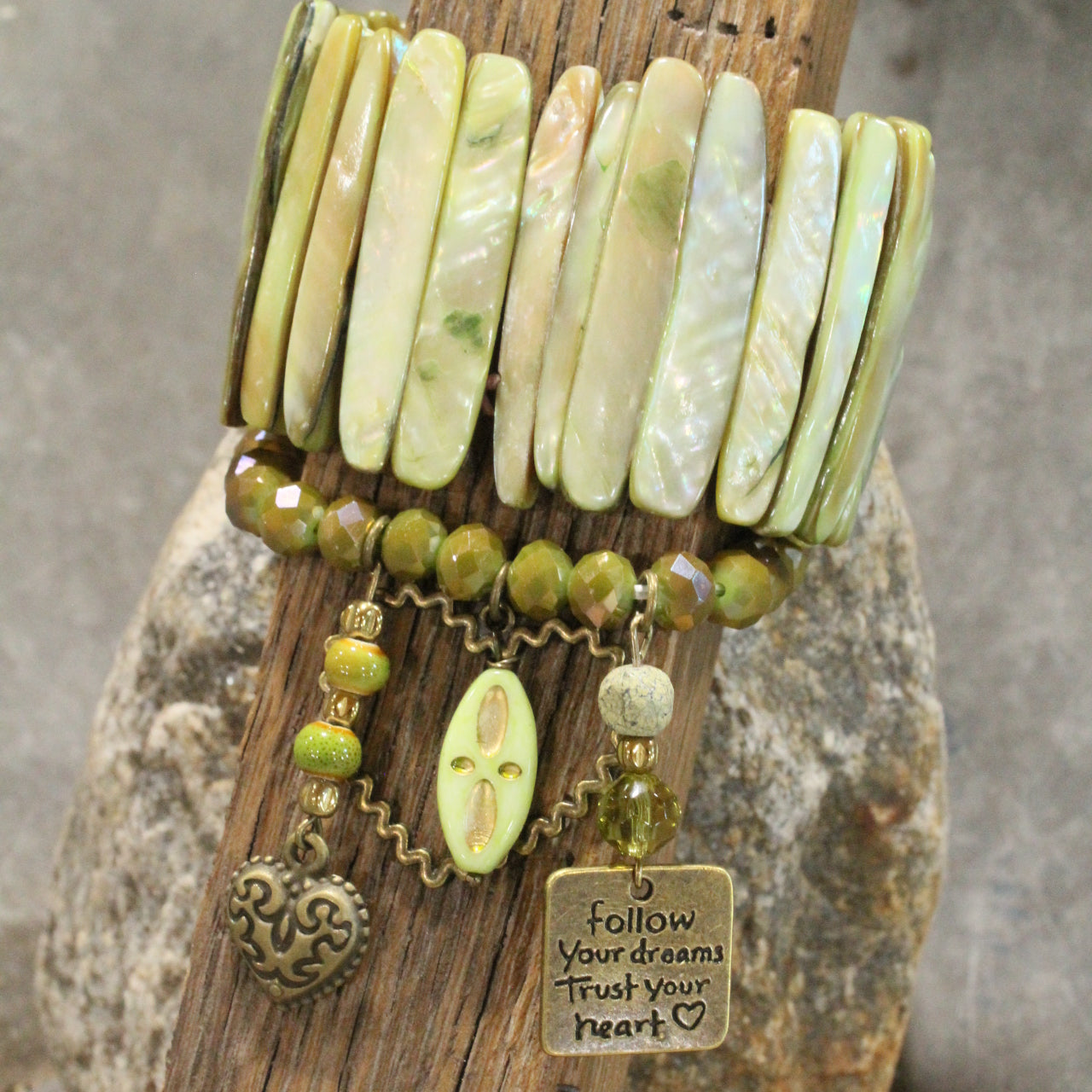 Shades Of Olive Charm'd Bracelet Set