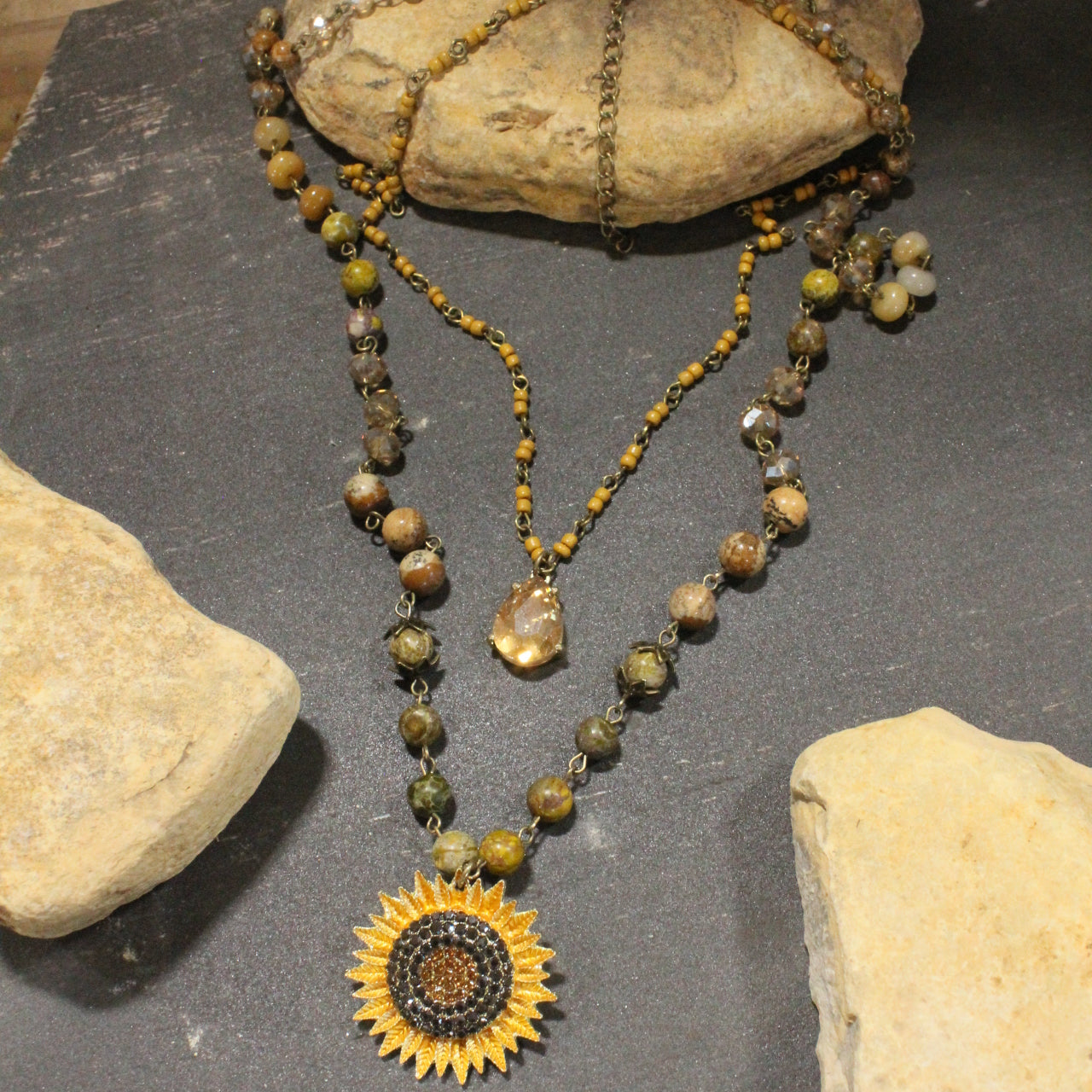 Sunflower Fields Layered Necklace