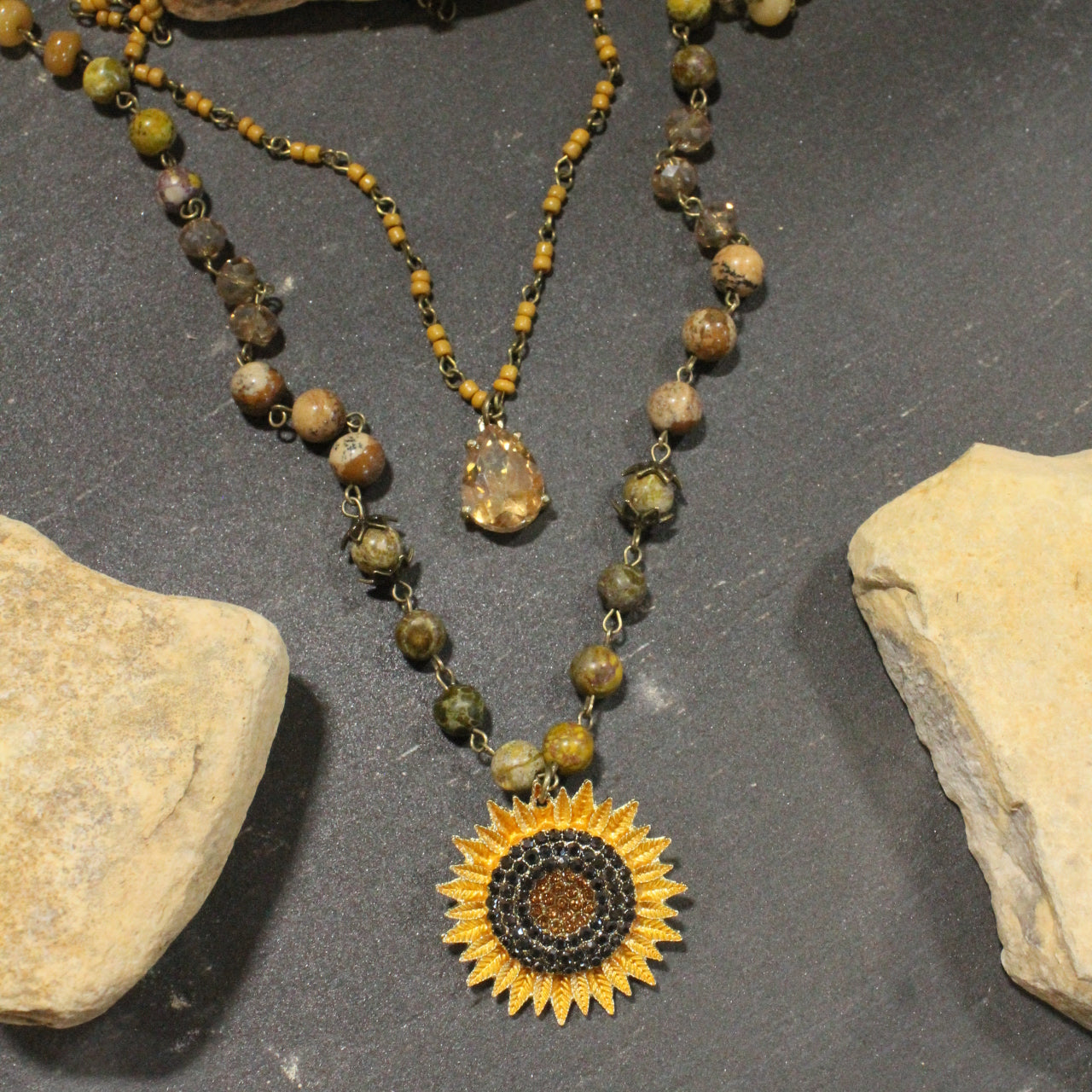Sunflower Fields Layered Necklace