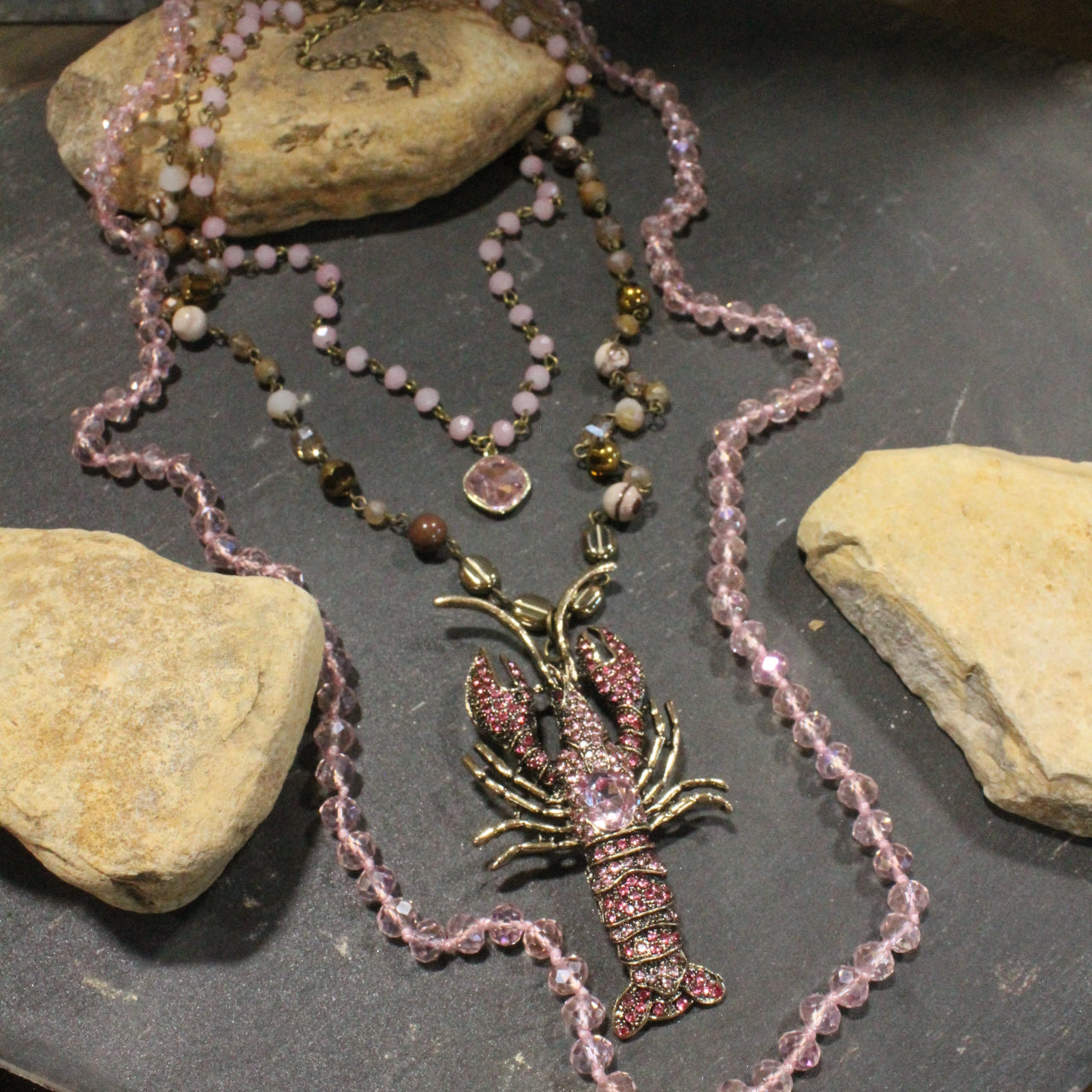Sea Faring Crayfish Layered Necklace