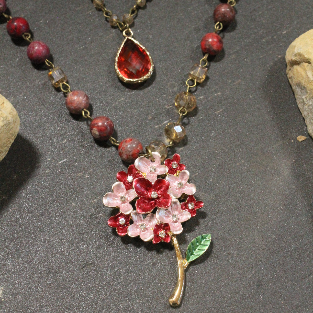 Grandma's Hydrangea Bush Layered Necklace