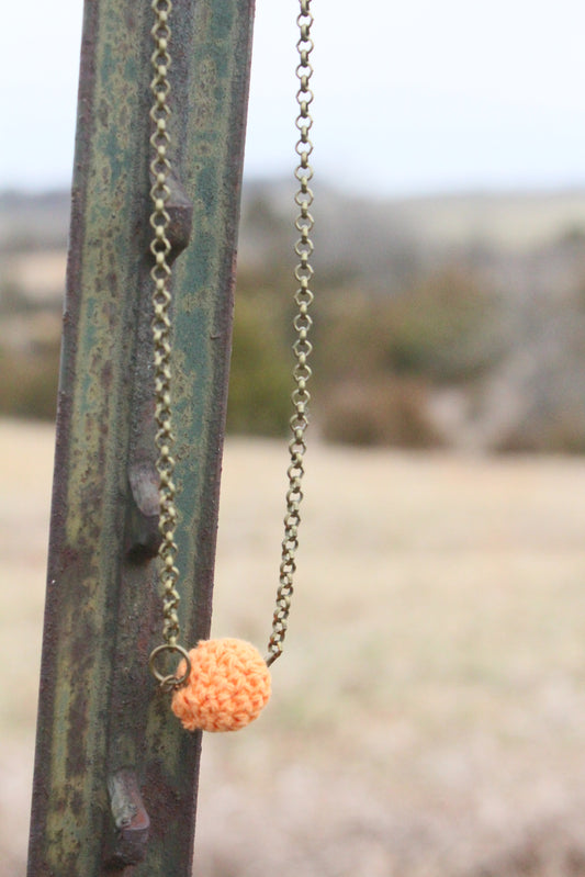 Classy Crochet Orange Necklace