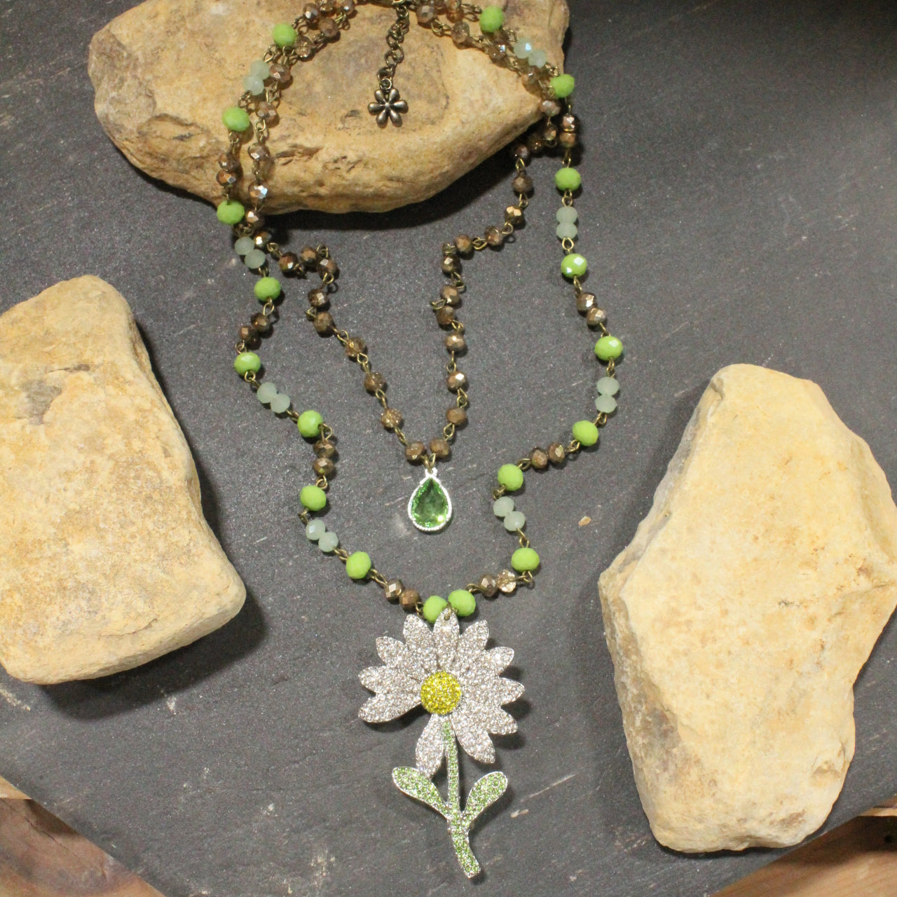 He Loves Me Daisy Layered Necklace