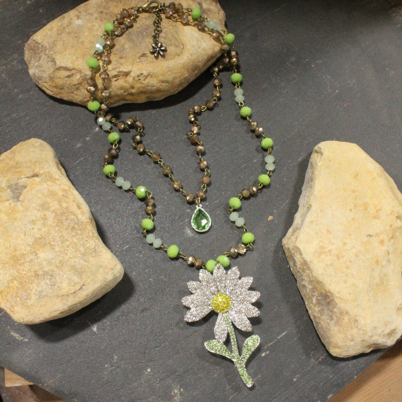 He Loves Me Daisy Layered Necklace