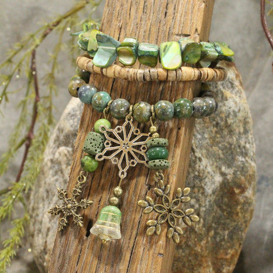 Bells Are Ringing Shades Of Green Bracelet Set