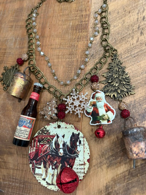 LIMITED EDITION Ole' Fashioned Budweiser Christmas Charm'd Necklace