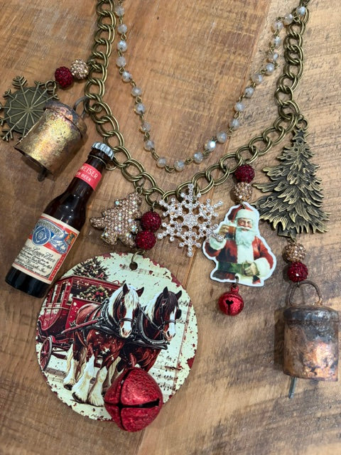 LIMITED EDITION Ole' Fashioned Budweiser Christmas Charm'd Necklace