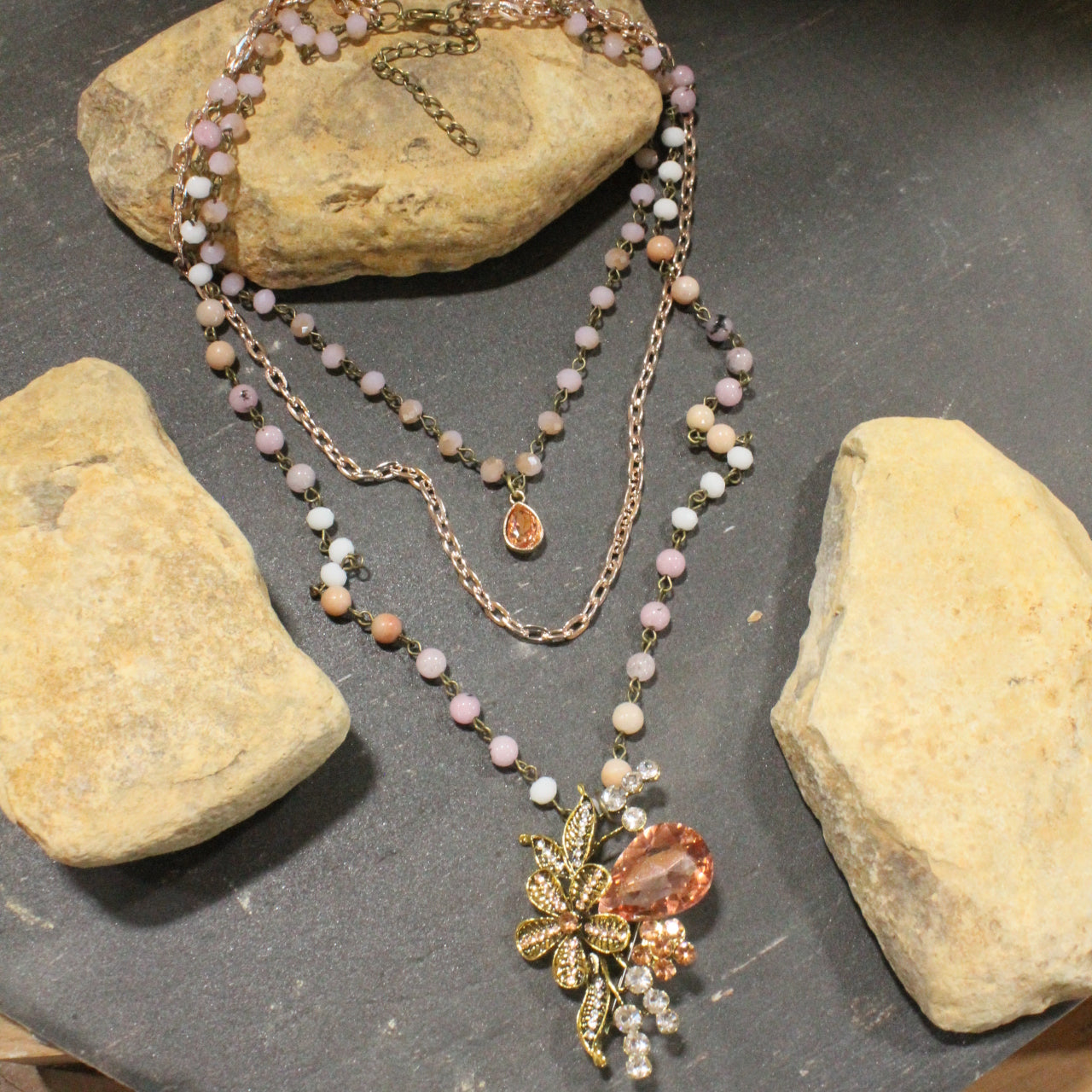 Bouquet Of Flowers Layered Necklace