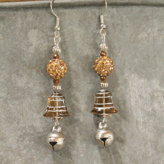 Bells Are Ringing Brown Dangle Drop Earrings