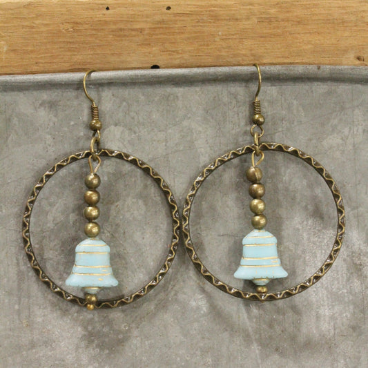 Bells Are Ringing Powder Blue Dangle Drop Earrings